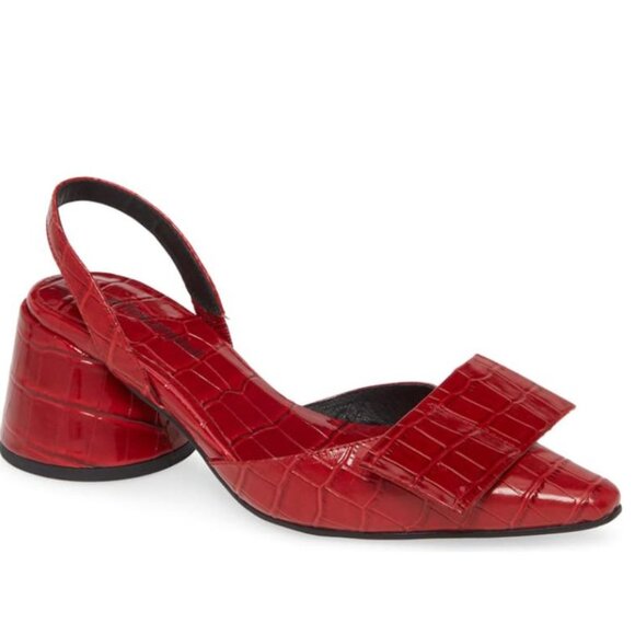 Jeffrey Campbell Kari Bow Slingback Pump Red Size 7.5